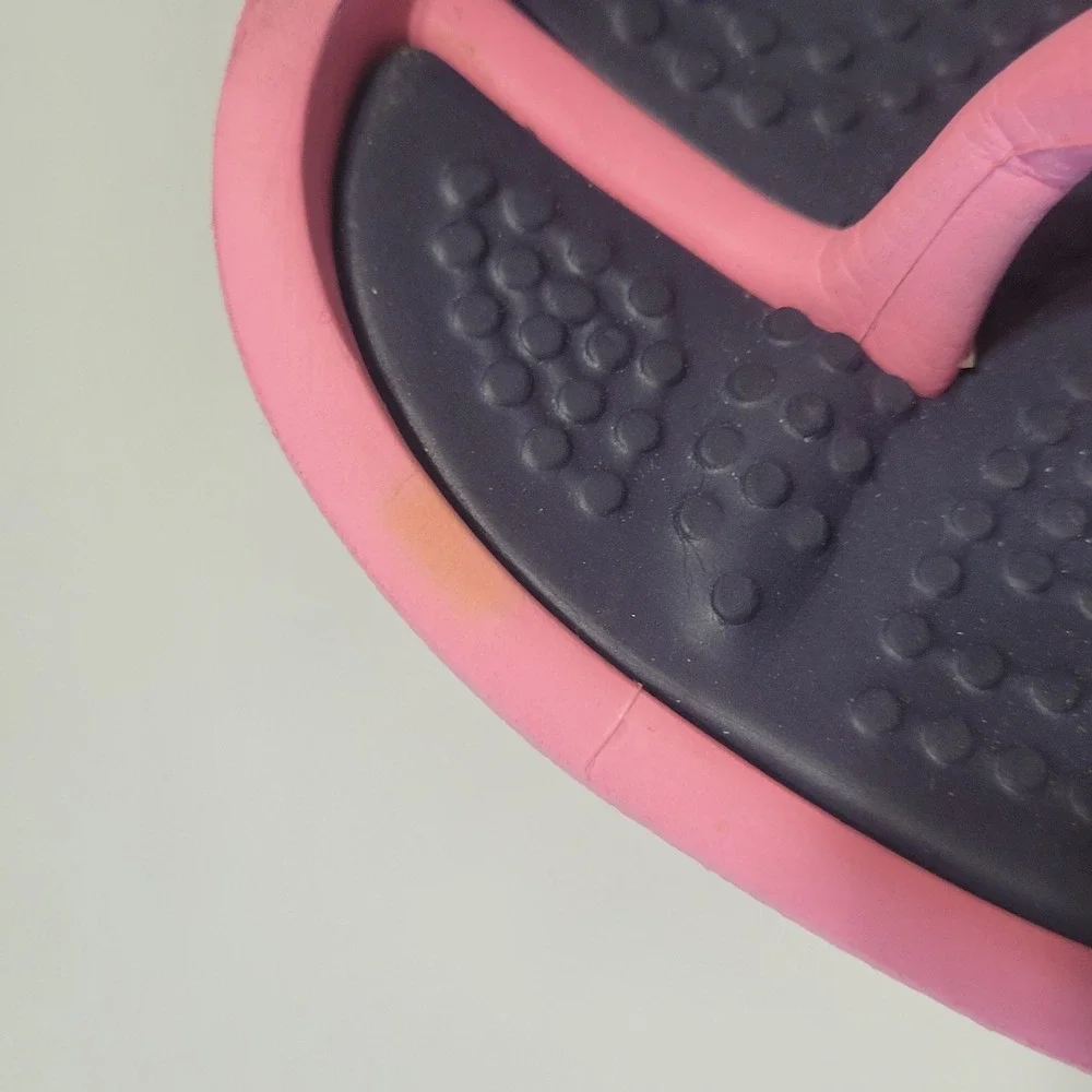 Crocs Athens Flip Flops Pink Navy Blue Women 8 Men 6 Thong Sandals - Picture 5 of 8